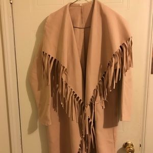 SHEIN Tan Faux Suede Trench Coat